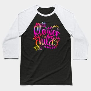 Boho Hippie Flower Child: Hot Pink Holographic Rainbow Quote Baseball T-Shirt